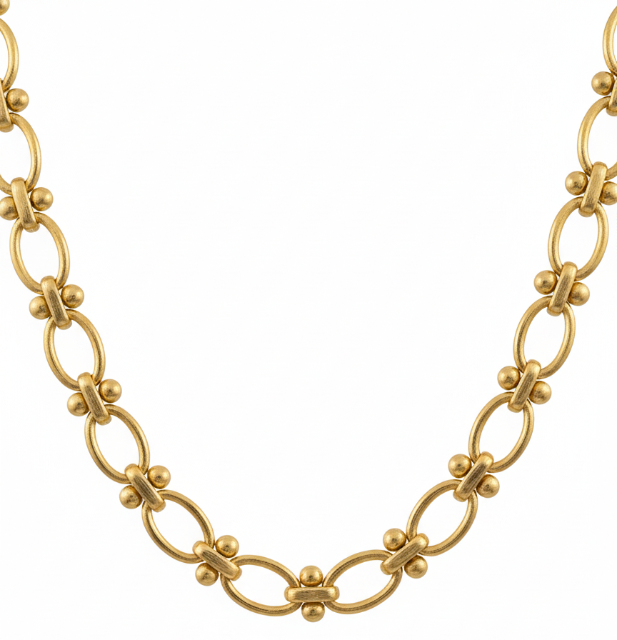 Oval Chain Lili Necklace –  18K Gold Plated