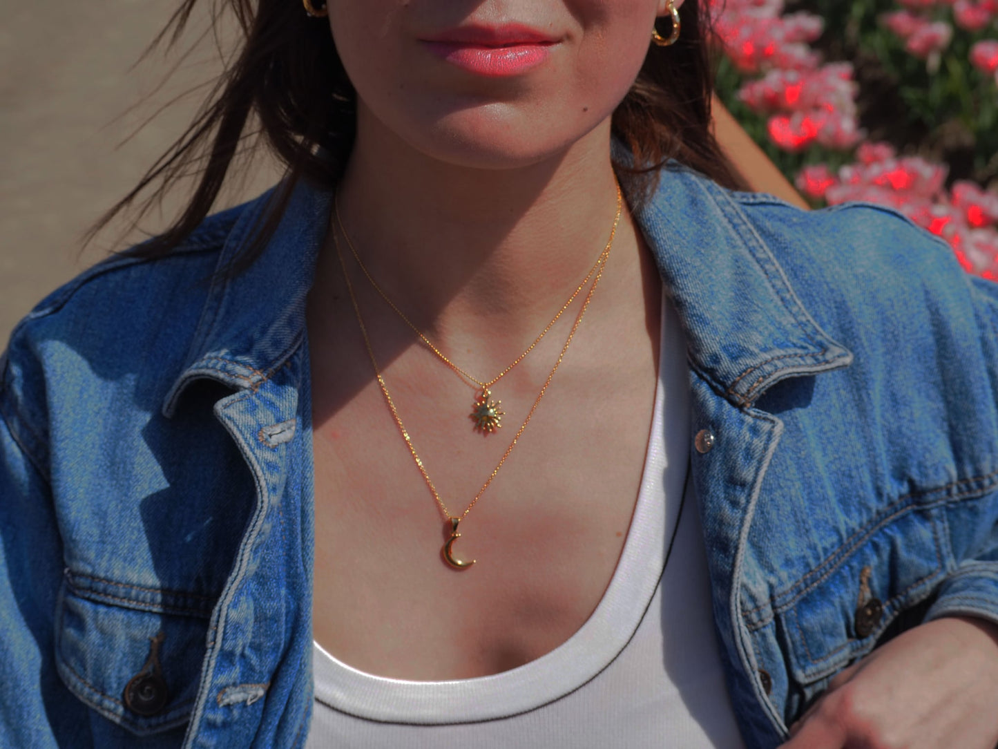 Sun Pendant Necklace Gold Plated 22k