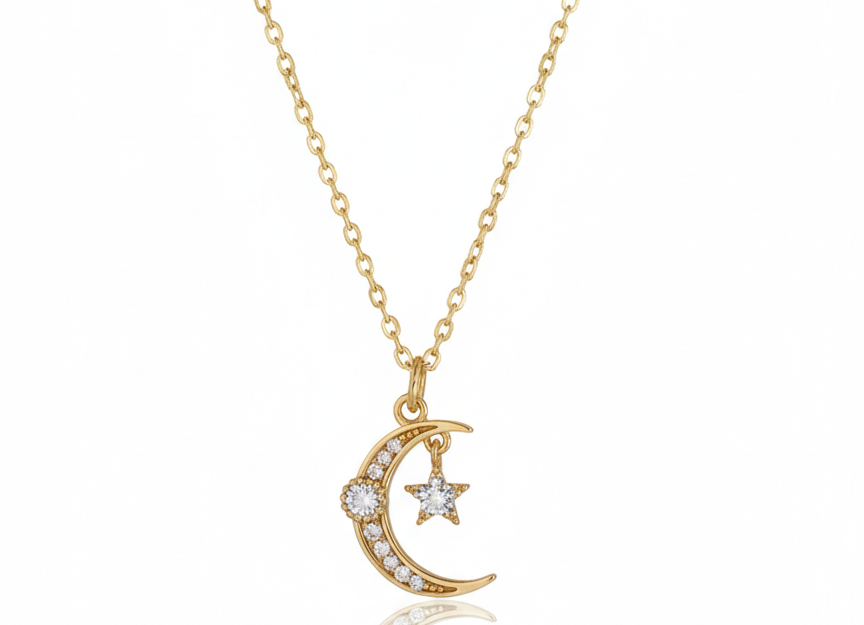 Noon & Star Mobile Necklace – 18K Gold Plated