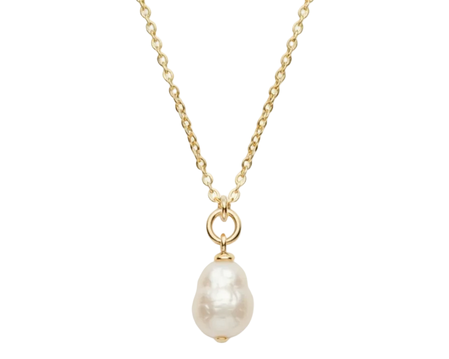Freshwater Pearl Pendant Necklace-Gold plated 18k