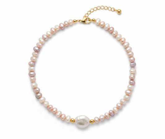 Necklace Pink & White Fresh Water Pearls