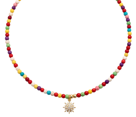 Multicolor Star Necklace – 18K Gold Plated
