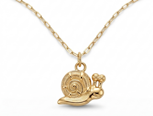 Snail Pendant Necklace -Gold plated 18k