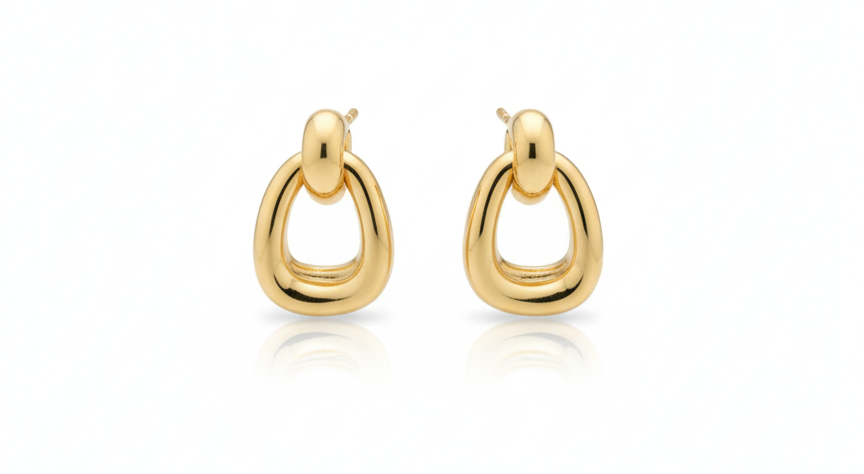 Mini Square  Earrings -Gold plated 18k