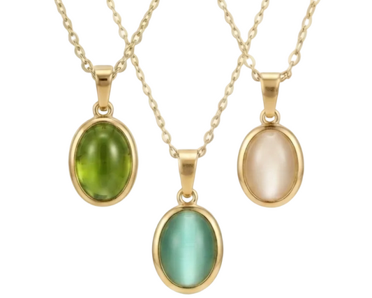Agate Pendant Necklace – 18K Gold Plated