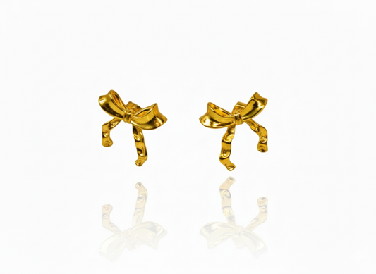 Elegant Bow Earrings – 18K Gold Plated