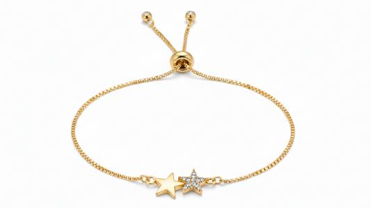 Starfish Bracelet with Zirconia – Adjustable 18K Gold Plated