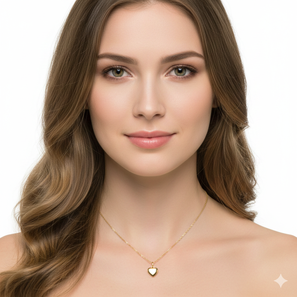 Simple Heart Necklace – 22K Gold Plated