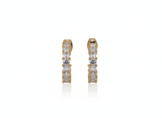 Hoops with Zircons Small – 18K Gold Plated