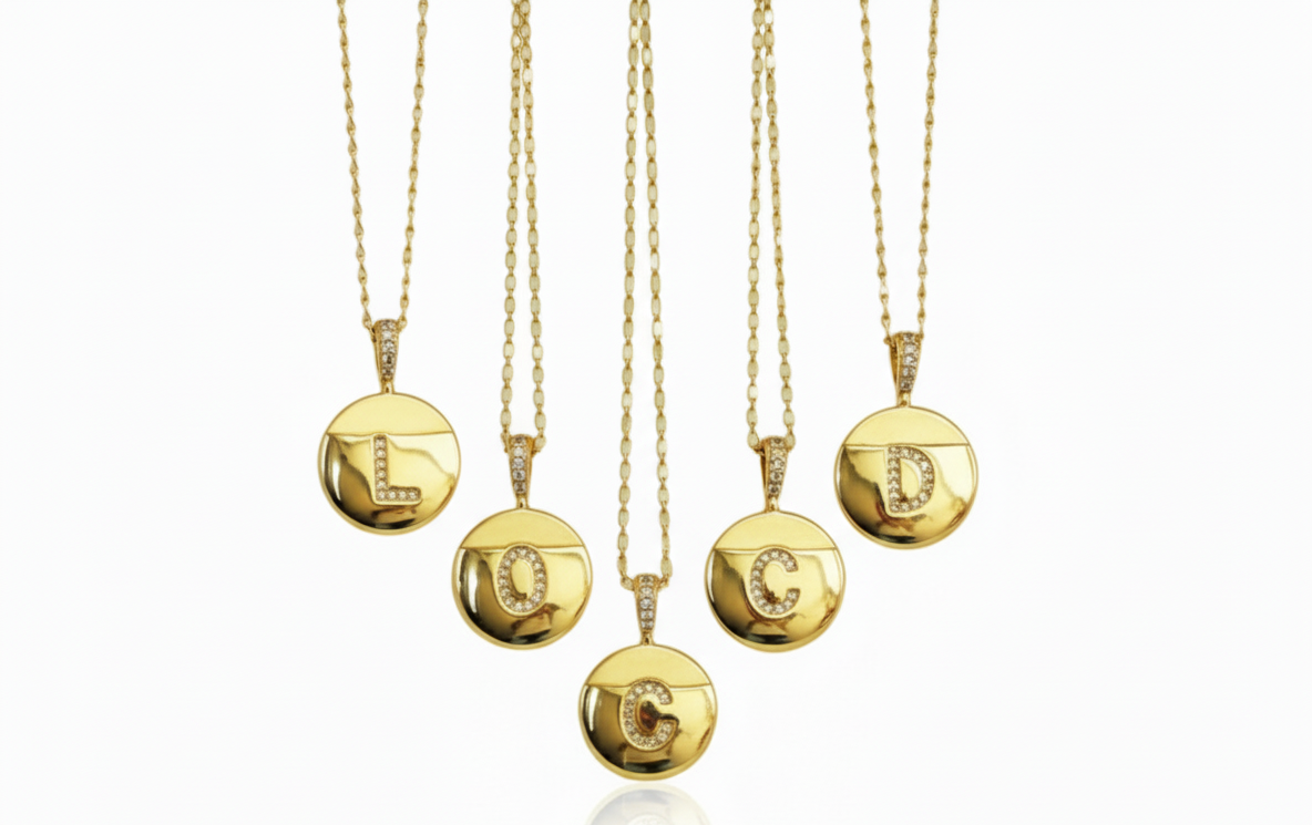 Zircon Initials Necklace – 18k Gold Plated