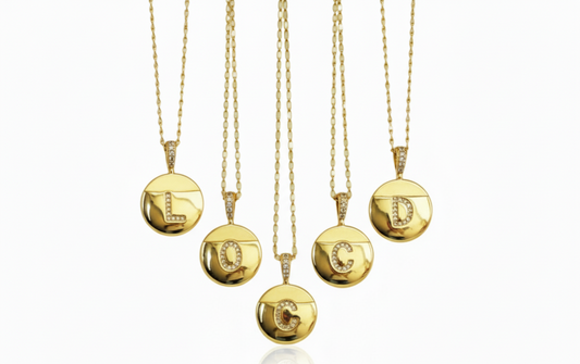 Zircon Initials Necklace – 18k Gold Plated