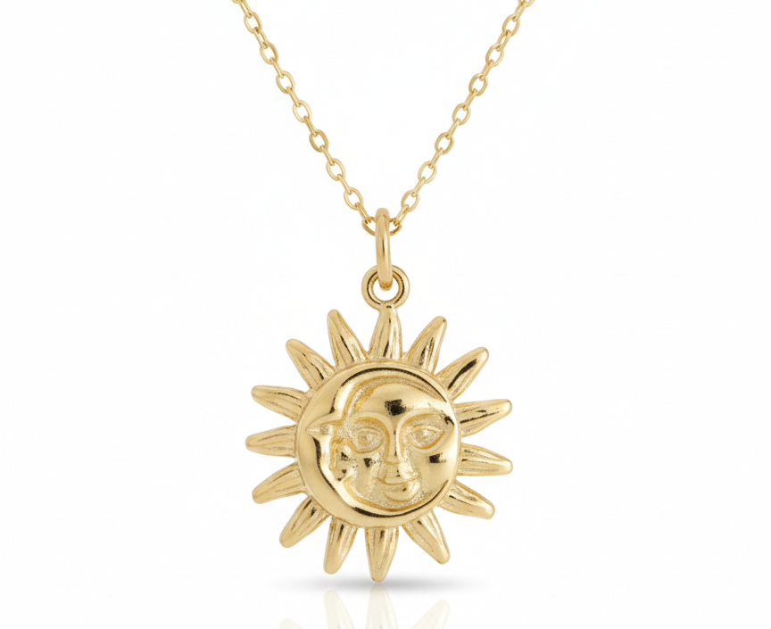 Moon & sun Necklace – 18k Gold Plated