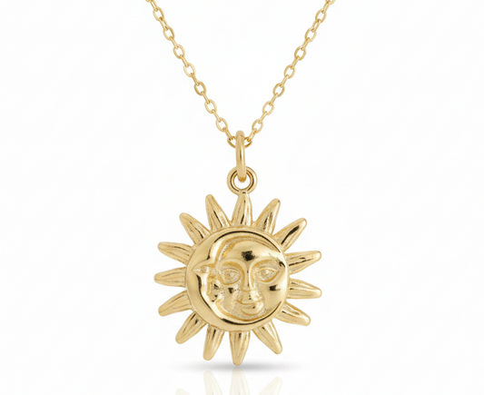 Moon & sun Necklace – 18k Gold Plated