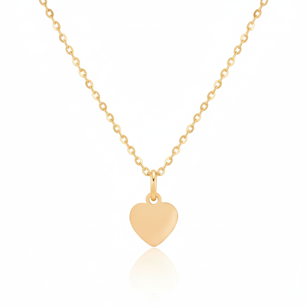Simple Heart Necklace – 22K Gold Plated