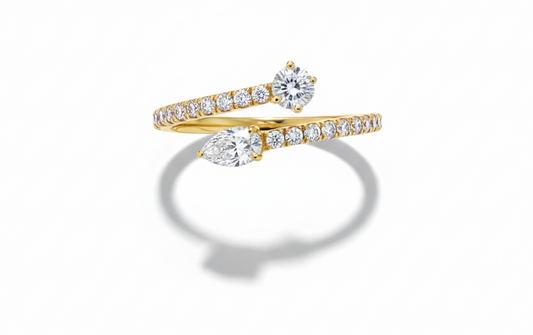 18K Gold-Plated Adjustable Elegant Zirconia Ring