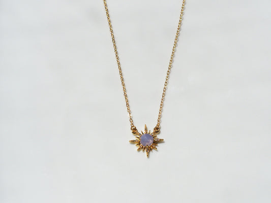 Star Necklace Gold Plated 18k with Agatha stone