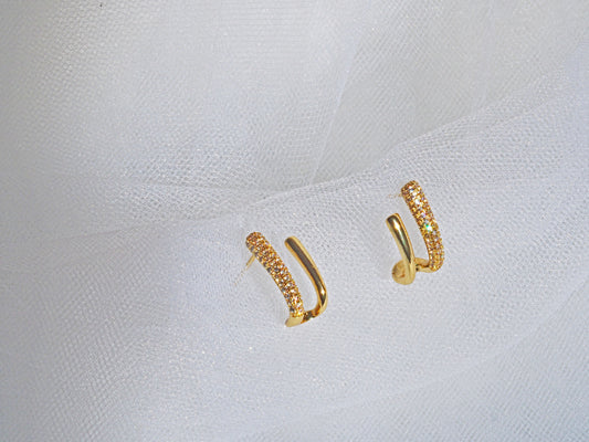 Zirconia Earrings gold Plated